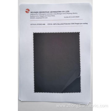 100% Recycled Polyester 310t Pongee pu coating